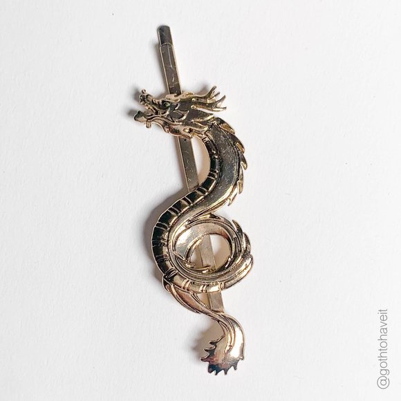 NEW Freedom at Topshop Gold Dragon Hairclip - Picture 1 of 4